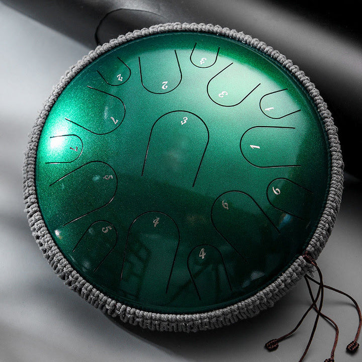 Bęben językowy ze stali Buddha Stones , dźwięk uzdrawiający, medytacja uważności, zestaw perkusyjny, 15 nut, 14-calowy instrument perkusyjny - image 1