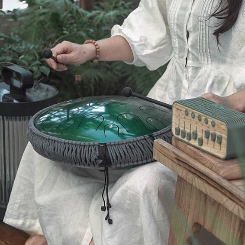 Bęben językowy ze stali Buddha Stones , dźwięk uzdrawiający, medytacja uważności, zestaw perkusyjny, 15 nut, 14-calowy instrument perkusyjny - image 4