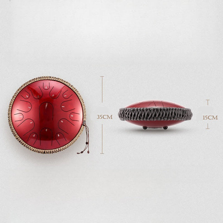 Bęben językowy ze stali Buddha Stones , dźwięk uzdrawiający, medytacja uważności, zestaw perkusyjny, 15 nut, 14-calowy instrument perkusyjny - image 12