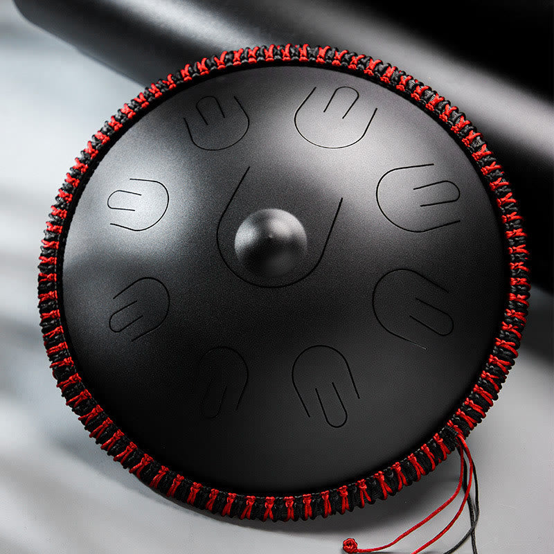 Buddha Stones językowy ze stali Dźwięk uzdrawiający Joga Medytacja Zestaw 9 nut 15-calowy instrument handpan - Czarny 15 cali - image 0