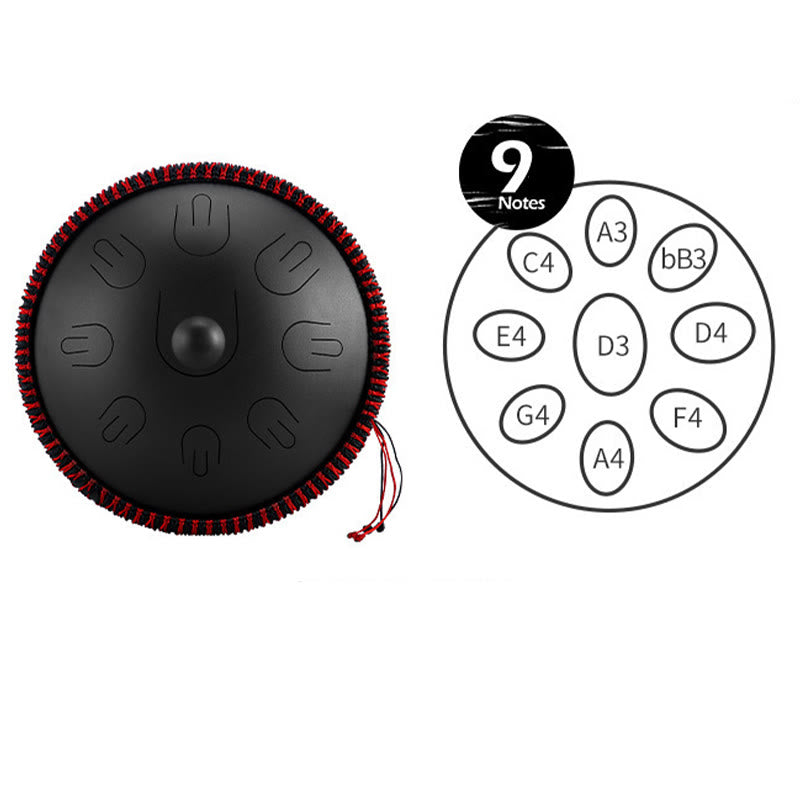 Buddha Stones językowy ze stali Dźwięk uzdrawiający Joga Medytacja Zestaw 9 nut 15-calowy instrument handpan