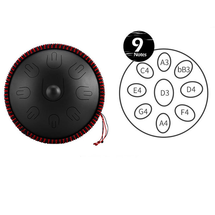 Buddha Stones językowy ze stali Dźwięk uzdrawiający Joga Medytacja Zestaw 9 nut 15-calowy instrument handpan