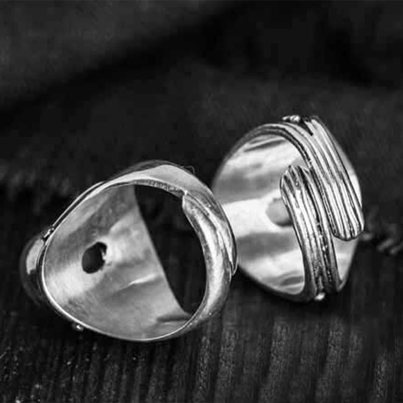 Buddha Stones 925 Srebro Sterling Ręcznie robiony Naturalny Kamień Księżycowy Uzdrawiający Regulowany Pierścień