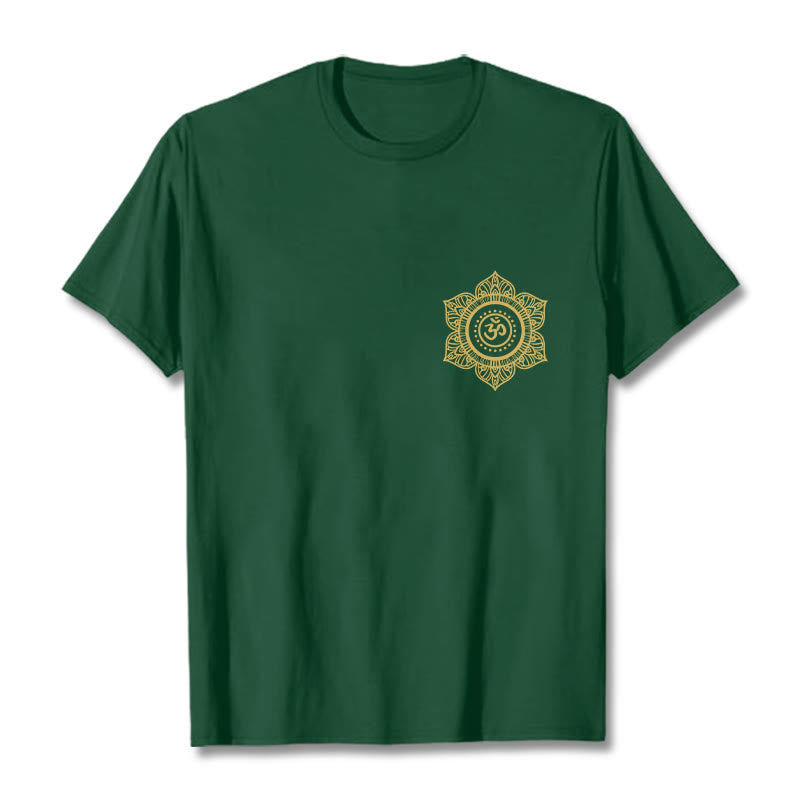 Koszulka z nadrukiem Buddha Stones Golden Mandala OM Pattern - ForestGreen - 2XL - image 0