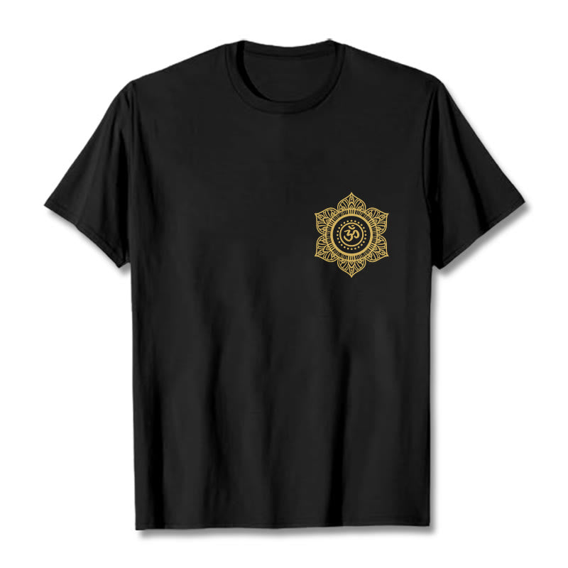 Koszulka z nadrukiem Buddha Stones Golden Mandala OM Pattern - Czarny - 2XL - image 3