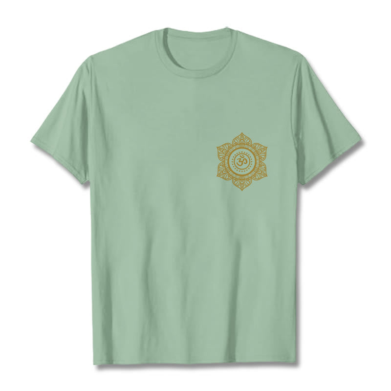 Koszulka z nadrukiem Buddha Stones Golden Mandala OM Pattern - PaleGreen - 2XL - image 14