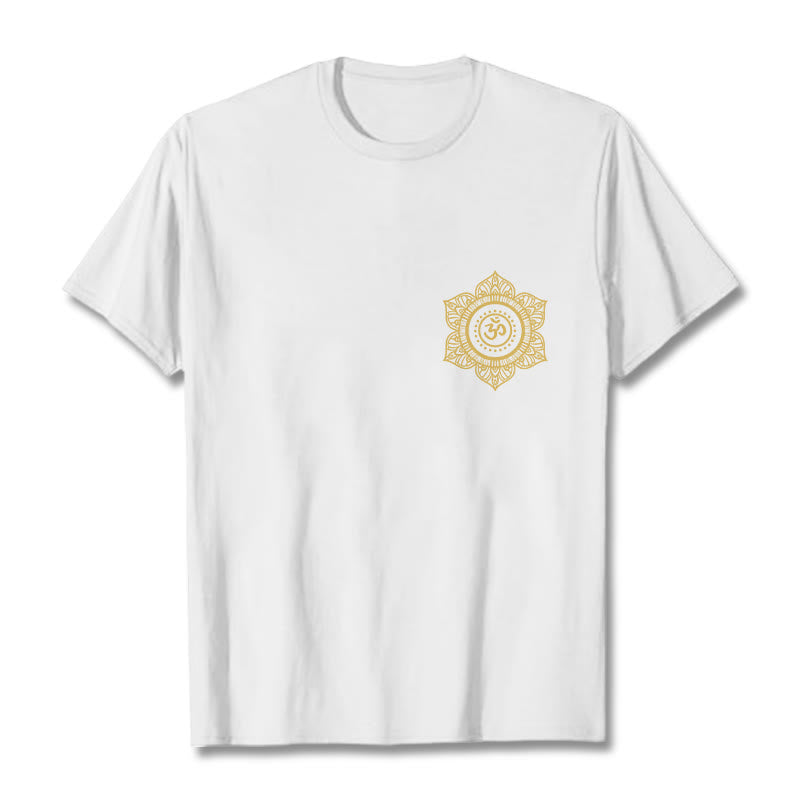 Koszulka z nadrukiem Buddha Stones Golden Mandala OM Pattern - Biały - 2XL - image 7