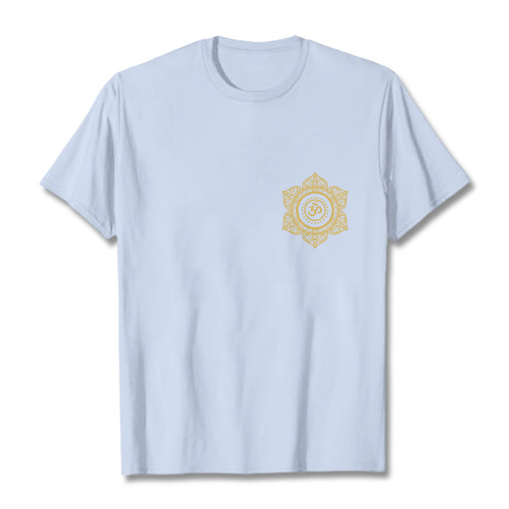 Koszulka z nadrukiem Buddha Stones Golden Mandala OM Pattern - Jasnoniebieski - 2XL - image 18
