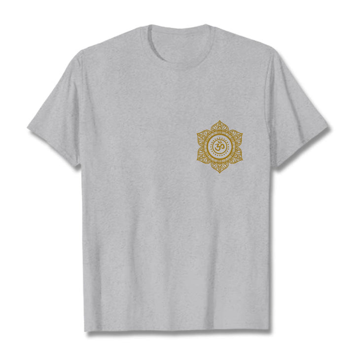Koszulka z nadrukiem Buddha Stones Golden Mandala OM Pattern - Jasnoszary - 2XL - image 19