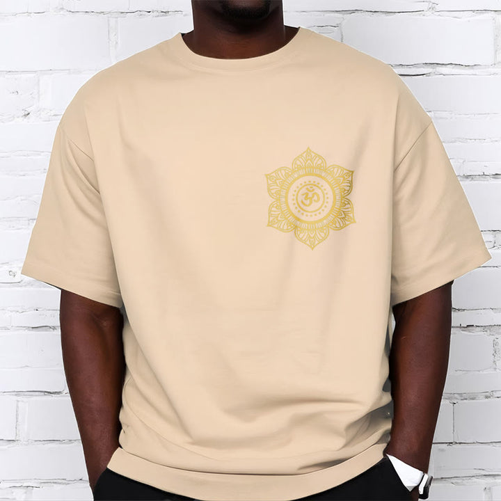 Koszulka z nadrukiem Buddha Stones Golden Mandala OM Pattern - image 11