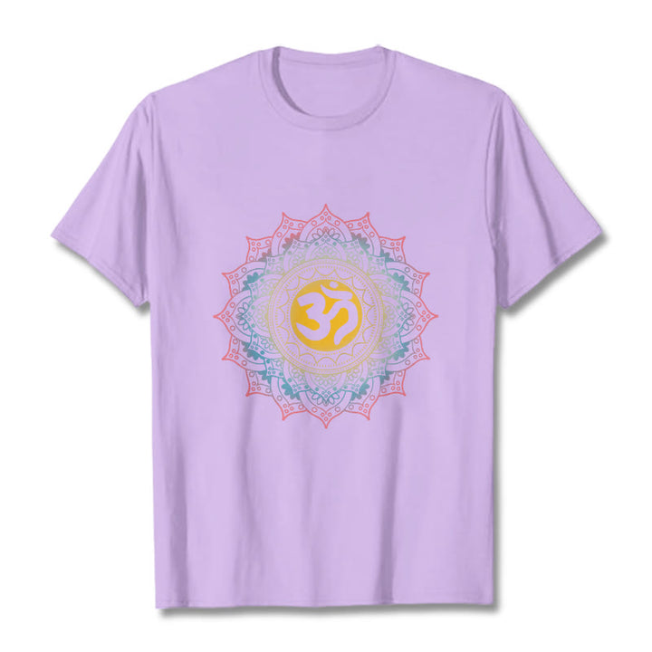 Koszulka z nadrukiem Mandala OM Pattern z motywem gradientu kolorów Buddha Stones - Śliwka - 2XL - image 16