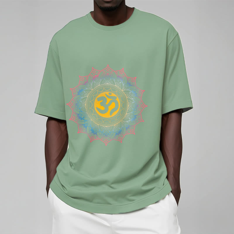 Koszulka z nadrukiem Mandala OM Pattern z motywem gradientu kolorów Buddha Stones - image 15