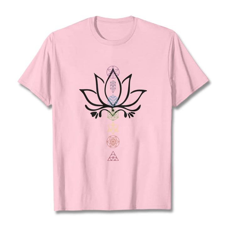 Koszulka z nadrukiem Buddha Stones Lotus Sacred Geometry - Jasnoróżowy - 2XL - image 12