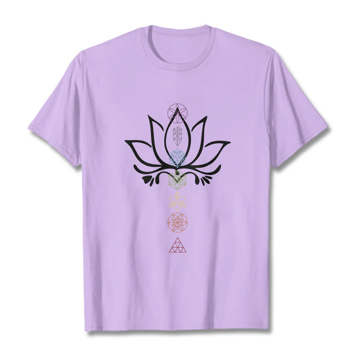 Koszulka z nadrukiem Buddha Stones Lotus Sacred Geometry - Śliwka - 2XL - image 16