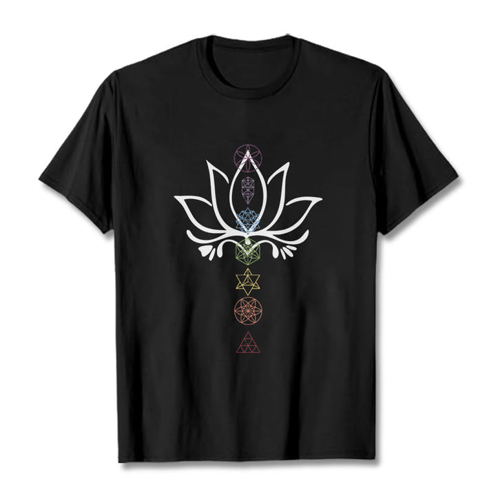 Koszulka z nadrukiem Buddha Stones Lotus Sacred Geometry - Czarny - 2XL - image 0