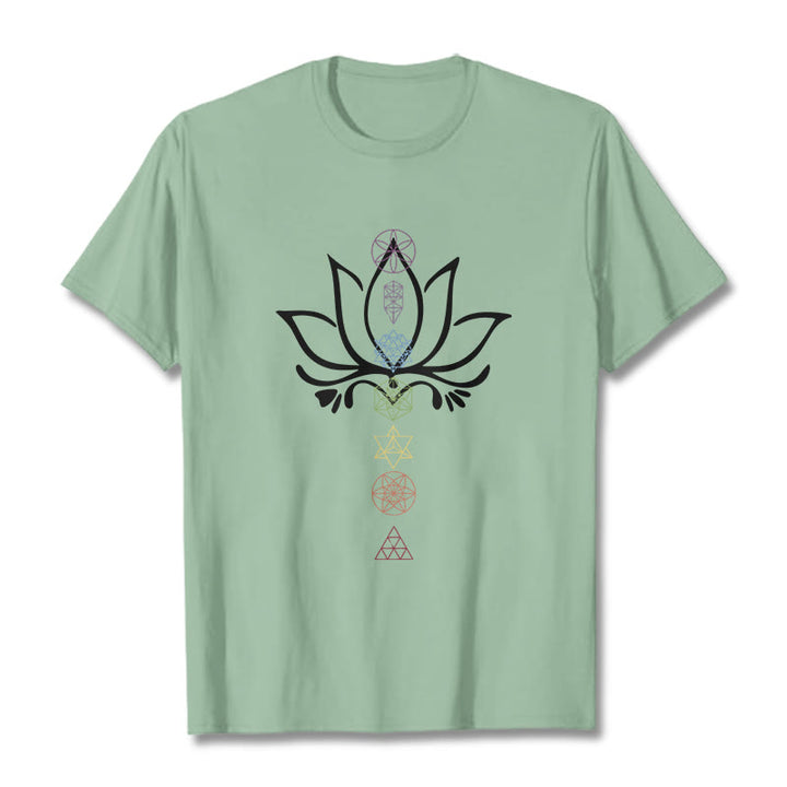 Koszulka z nadrukiem Buddha Stones Lotus Sacred Geometry - PaleGreen - 2XL - image 14