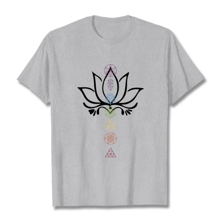 Koszulka z nadrukiem Buddha Stones Lotus Sacred Geometry - Jasnoszary - 2XL - image 20