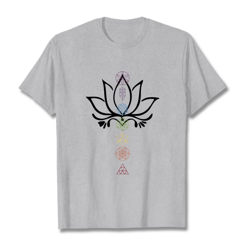 Koszulka z nadrukiem Buddha Stones Lotus Sacred Geometry - Jasnoszary - 2XL - image 19