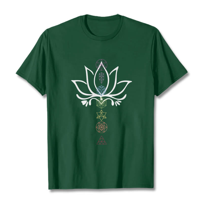 Koszulka z nadrukiem Buddha Stones Lotus Sacred Geometry - ForestGreen - 2XL - image 10