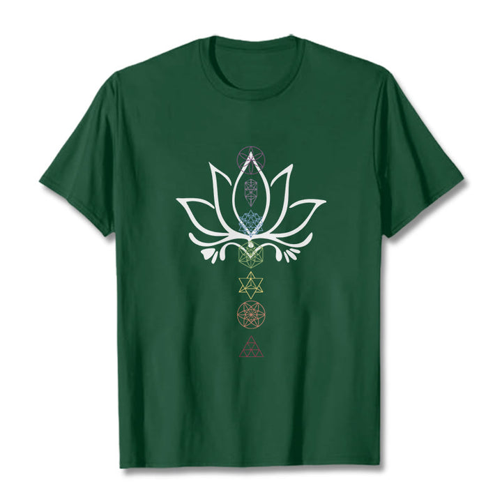 Koszulka z nadrukiem Buddha Stones Lotus Sacred Geometry - ForestGreen - 2XL - image 10