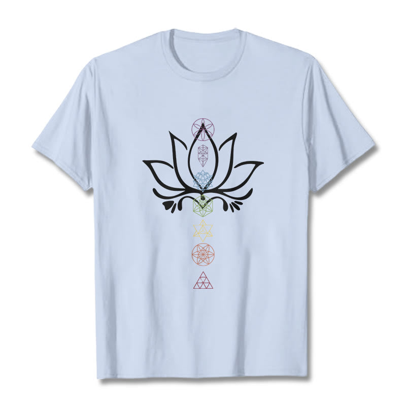 Koszulka z nadrukiem Buddha Stones Lotus Sacred Geometry - Jasnoniebieski - 2XL - image 18