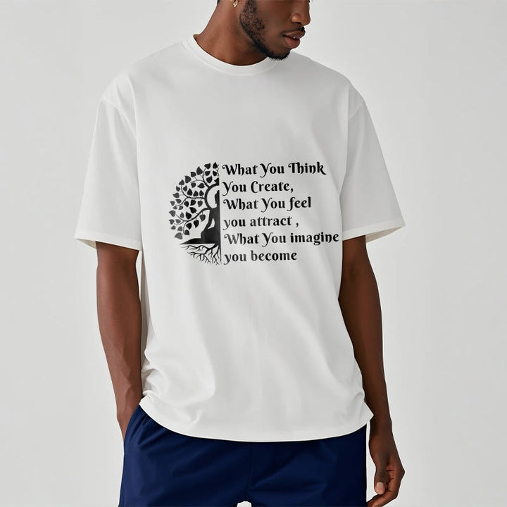 Koszulka z nadrukiem Buddha Stones Half-medytacja Drzewo Buddy - image 2