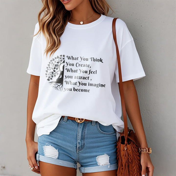 Koszulka z nadrukiem Buddha Stones Half-medytacja Drzewo Buddy - image 3