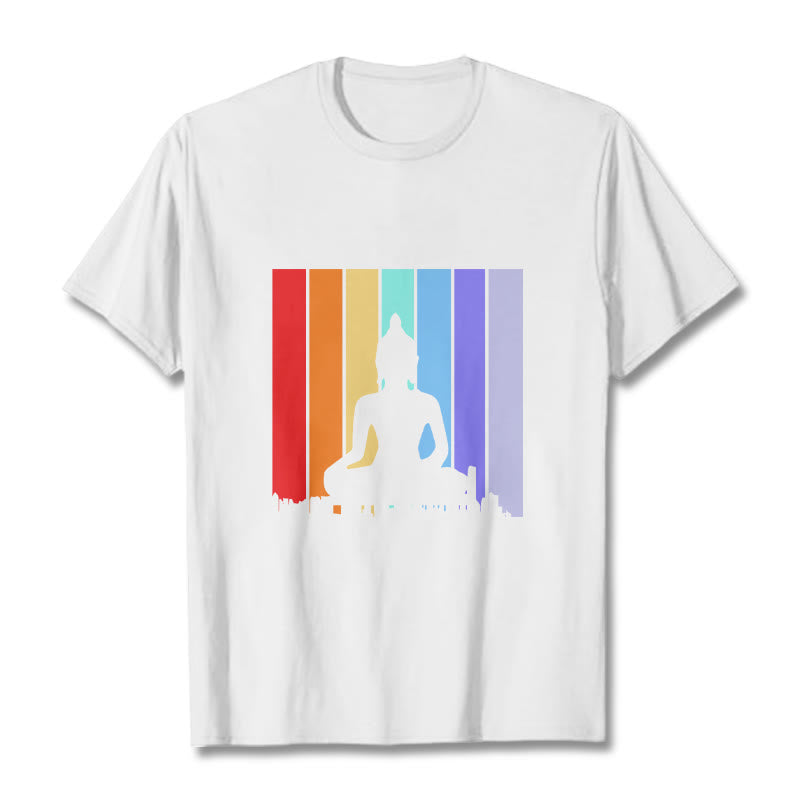 Koszulka z Buddha Stones Kamienie Buddy Tęcza - Biały - 2XL - image 5