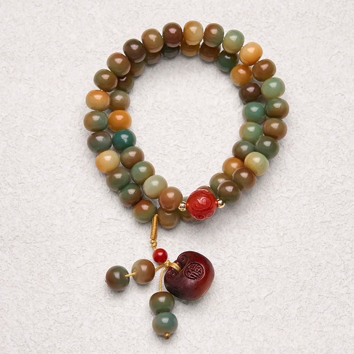 Kolorowe Buddha Stones Bodhi Seed Harmony Double Wrap Bracelet