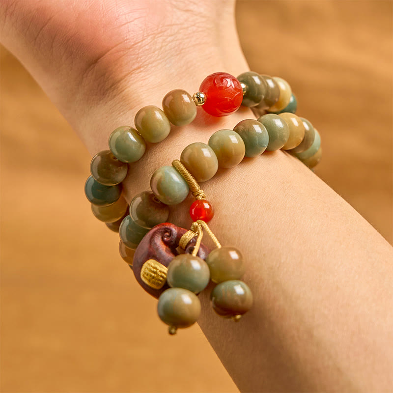 Kolorowe Buddha Stones Bodhi Seed Harmony Double Wrap Bracelet