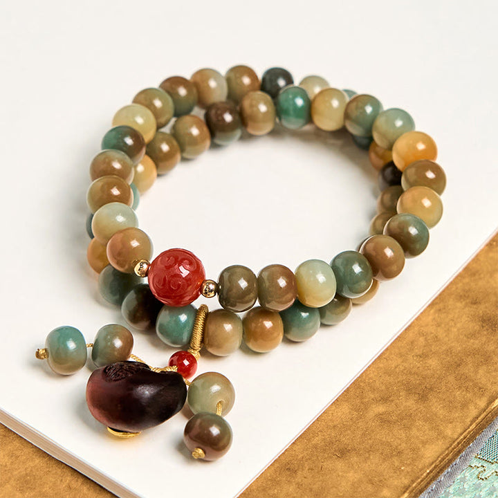 Kolorowe Buddha Stones Bodhi Seed Harmony Double Wrap Bracelet
