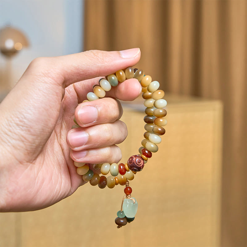 Buddha Stones Kolorowe Nasiona Bodhi Zamek Pokoju Charm Mądrość Abakus Koraliki Podwójne Owijanie Bransoletki