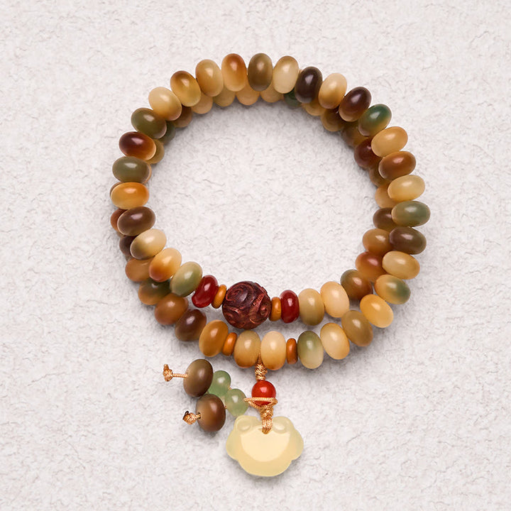 Buddha Stones Kolorowe Nasiona Bodhi Zamek Pokoju Charm Mądrość Abakus Koraliki Podwójne Owijanie Bransoletki
