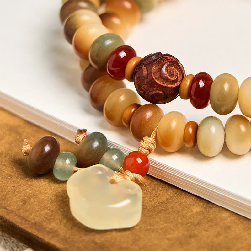 Buddha Stones Kolorowe Nasiona Bodhi Zamek Pokoju Charm Mądrość Abakus Koraliki Podwójne Owijanie Bransoletki