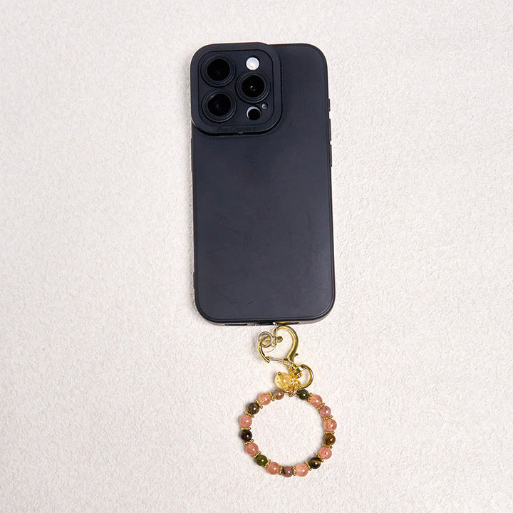 Buddha Stones Naturalne Koraliki Kryształowe Kwarcowe Truskawkowe Pozytywny Brelok Telefon Wiszący Dekoracja