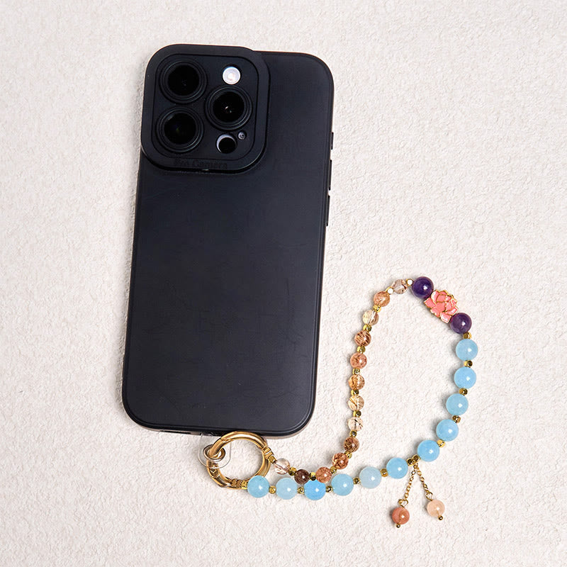Buddha Stones Naturalne Super Siedem Kryształów Ochrona Brelok Telefon Wiszący Dekoracja