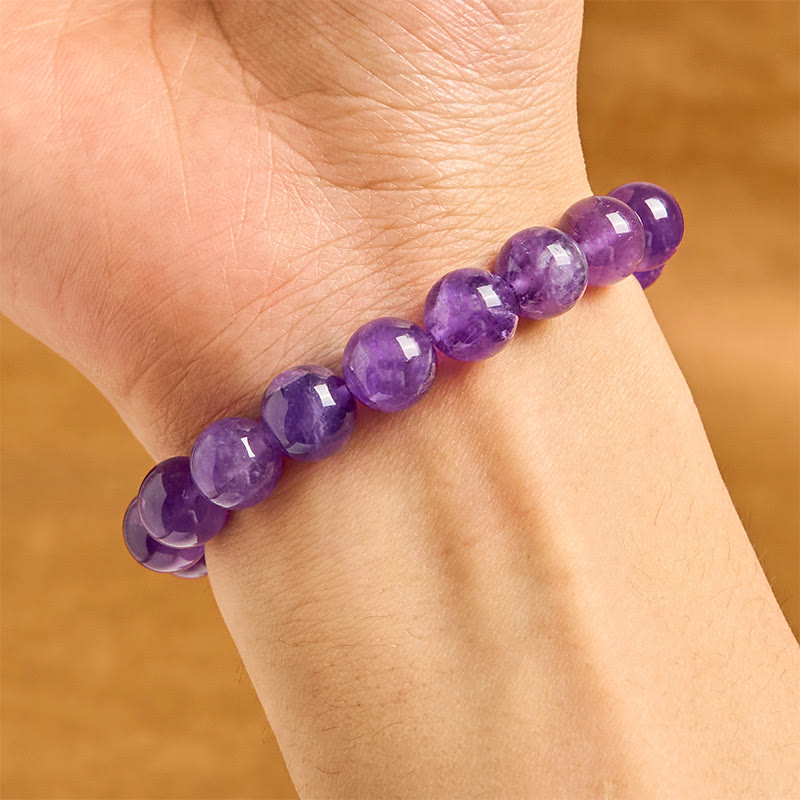 Buddha Stones Naturalny Ametyst Pokojowy Klamra Charm Bransoletka Duchowa