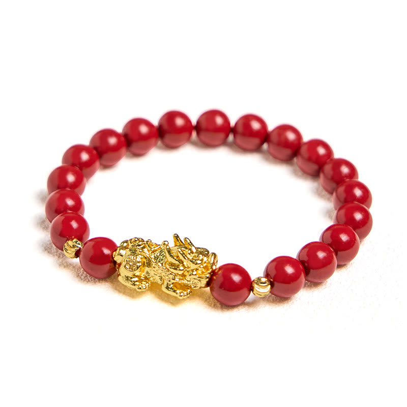 Bransoletka z Buddha Stones Cinnabar PiXiu Calm Blessing