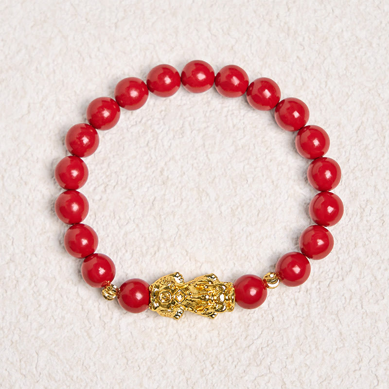 Bransoletka z Buddha Stones Cinnabar PiXiu Calm Blessing