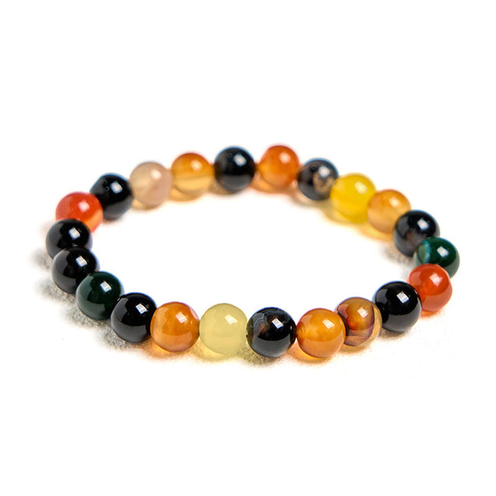 Buddha Stones Naturalny Kolorowy Chalcedon Agat Bransoletka Harmonia