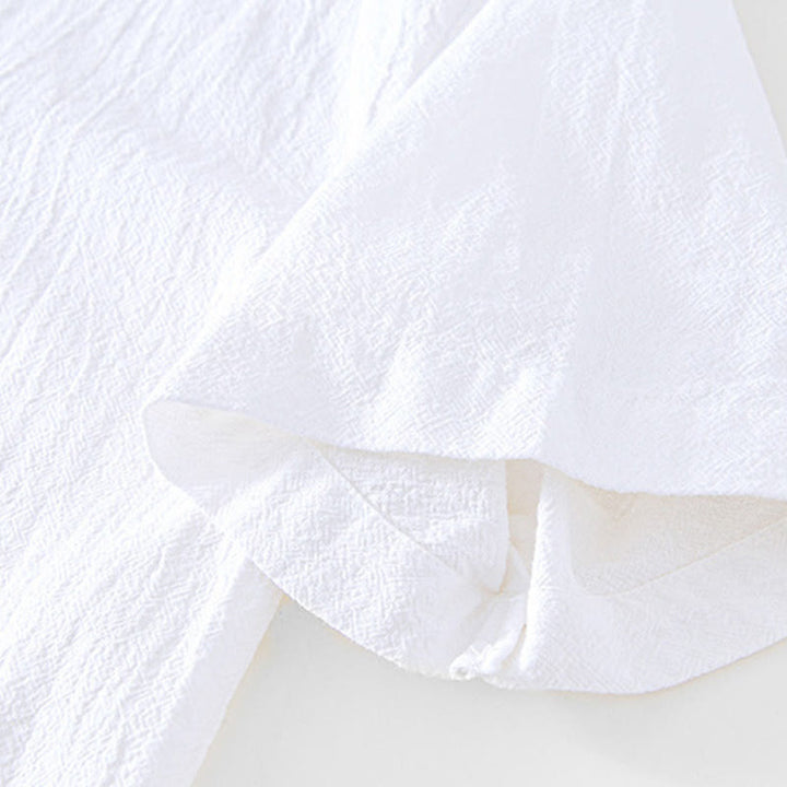 Buddha Stones Vintage Prosty Prosty Design Męska Koszula Z Krótkim Rękawem Bawełniana Lniana Odzież Z Kieszeniami - image 17