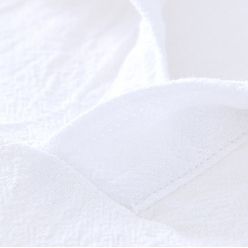 Buddha Stones Vintage Prosty Prosty Design Męska Koszula Z Krótkim Rękawem Bawełniana Lniana Odzież Z Kieszeniami - image 15