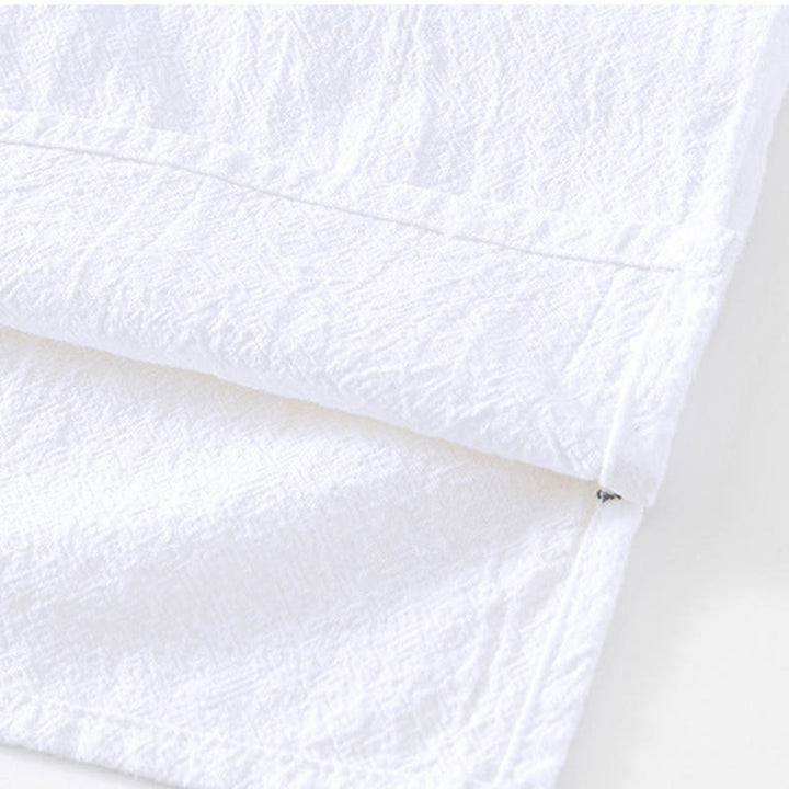 Buddha Stones Vintage Prosty Prosty Design Męska Koszula Z Krótkim Rękawem Bawełniana Lniana Odzież Z Kieszeniami - image 19