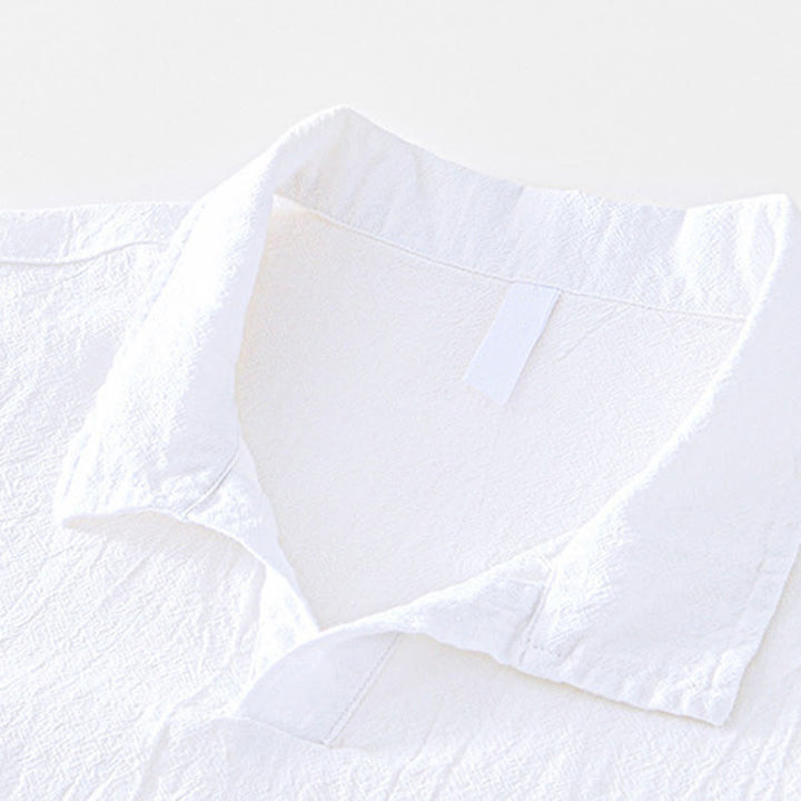 Buddha Stones Vintage Prosty Prosty Design Męska Koszula Z Krótkim Rękawem Bawełniana Lniana Odzież Z Kieszeniami - image 14