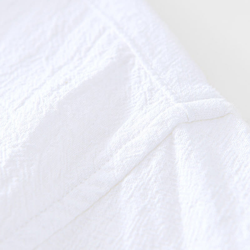 Buddha Stones Vintage Prosty Prosty Design Męska Koszula Z Krótkim Rękawem Bawełniana Lniana Odzież Z Kieszeniami - image 16