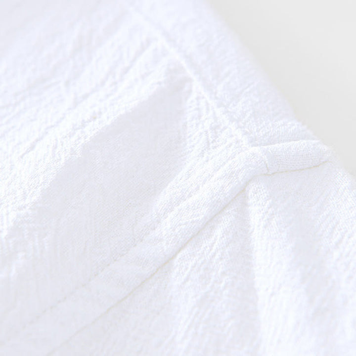 Buddha Stones Vintage Prosty Prosty Design Męska Koszula Z Krótkim Rękawem Bawełniana Lniana Odzież Z Kieszeniami - image 16