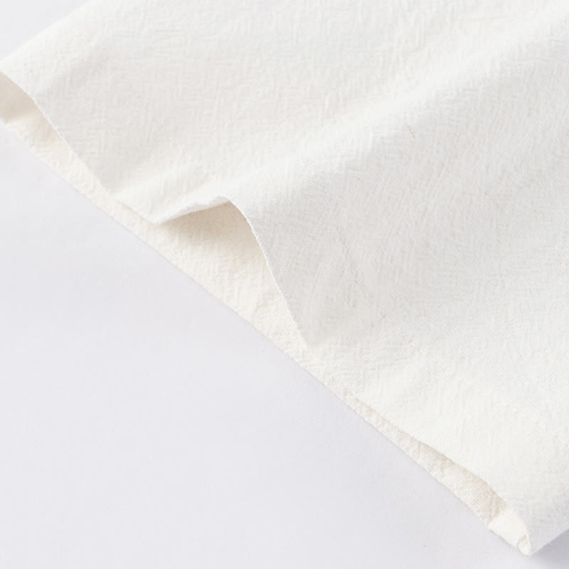 Buddha Stones Casual 2 sztuki Czystego Koloru Pół Guzika Projekt Koszula Spodnie Ściągane Męski Zestaw Tkanin Do Medytacji Z Kieszeniami - image 8