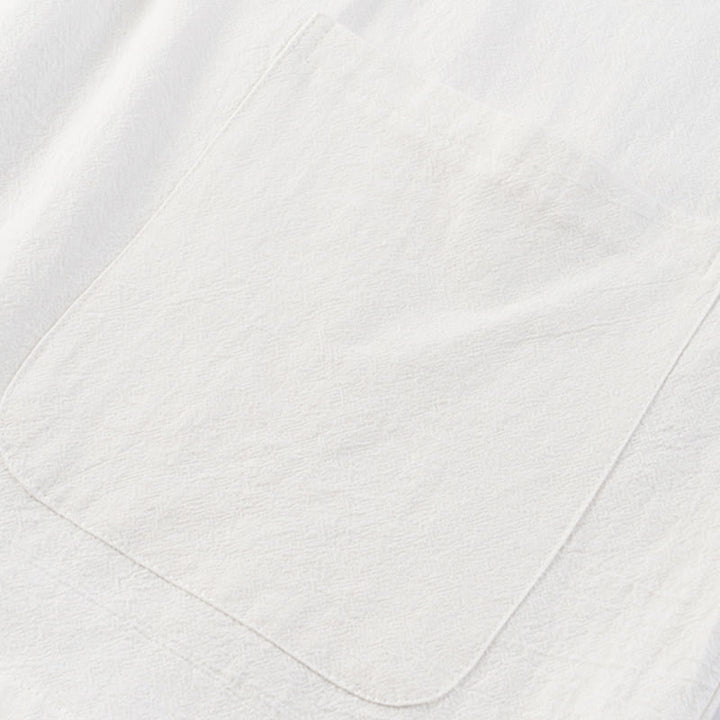 Buddha Stones Casual 2 sztuki Czystego Koloru Pół Guzika Projekt Koszula Spodnie Ściągane Męski Zestaw Tkanin Do Medytacji Z Kieszeniami - image 4