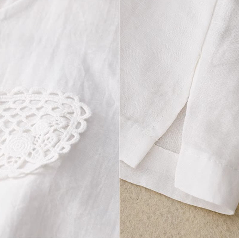 Buddha Stones Casual Pure Color Haft Patchwork Design Bez rękawów Okrągły Dekolt Damska Bawełniana Lniana Kamizelka - image 23