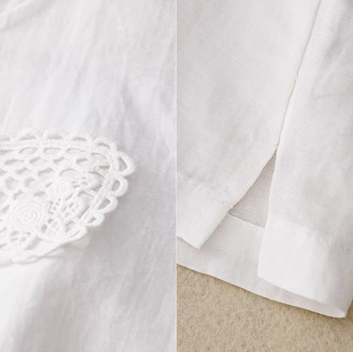 Buddha Stones Casual Pure Color Haft Patchwork Design Bez rękawów Okrągły Dekolt Damska Bawełniana Lniana Kamizelka - image 23